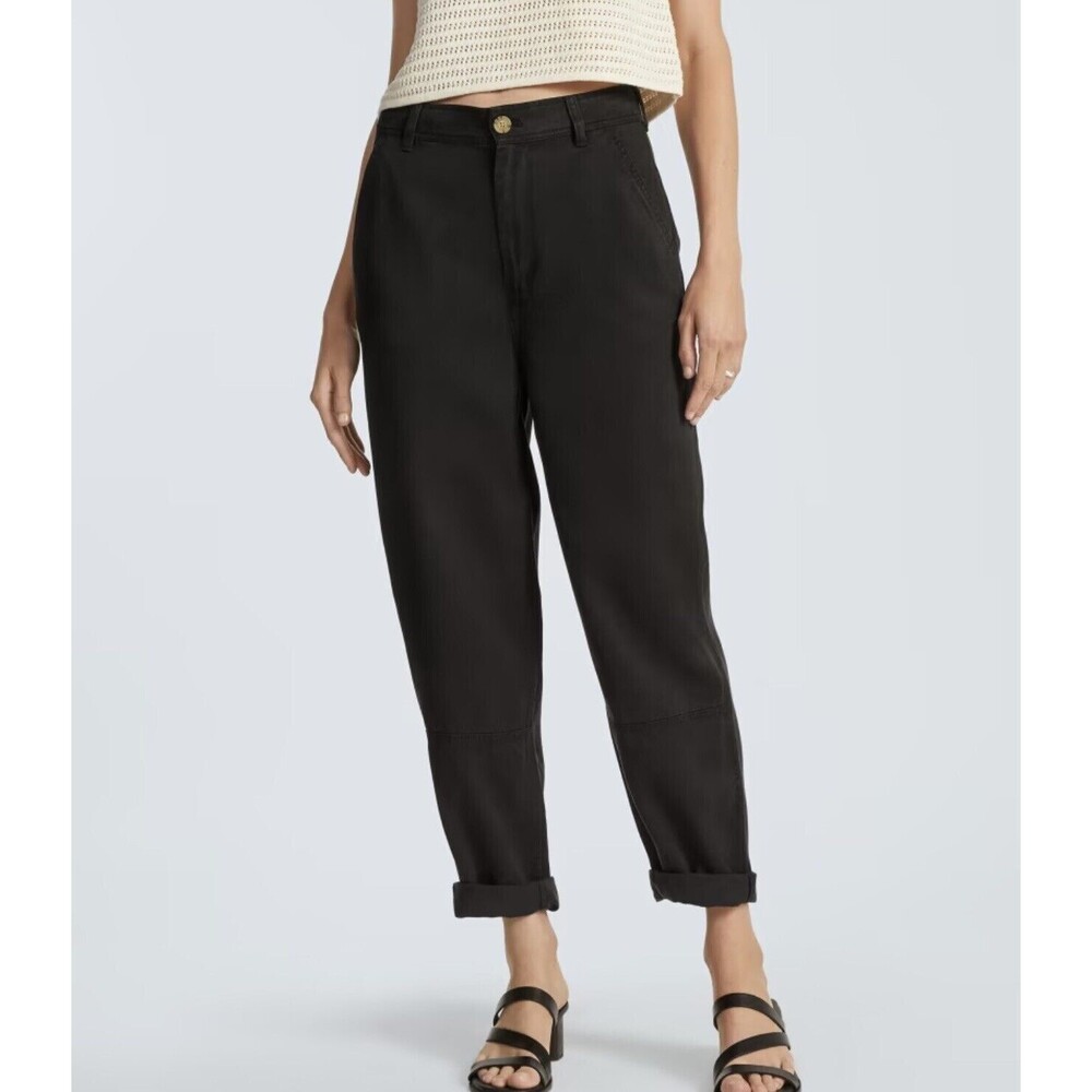 Everlane The Tencel Relaxed Chino Pant 8 Butter Soft Tapered Black NWT B15